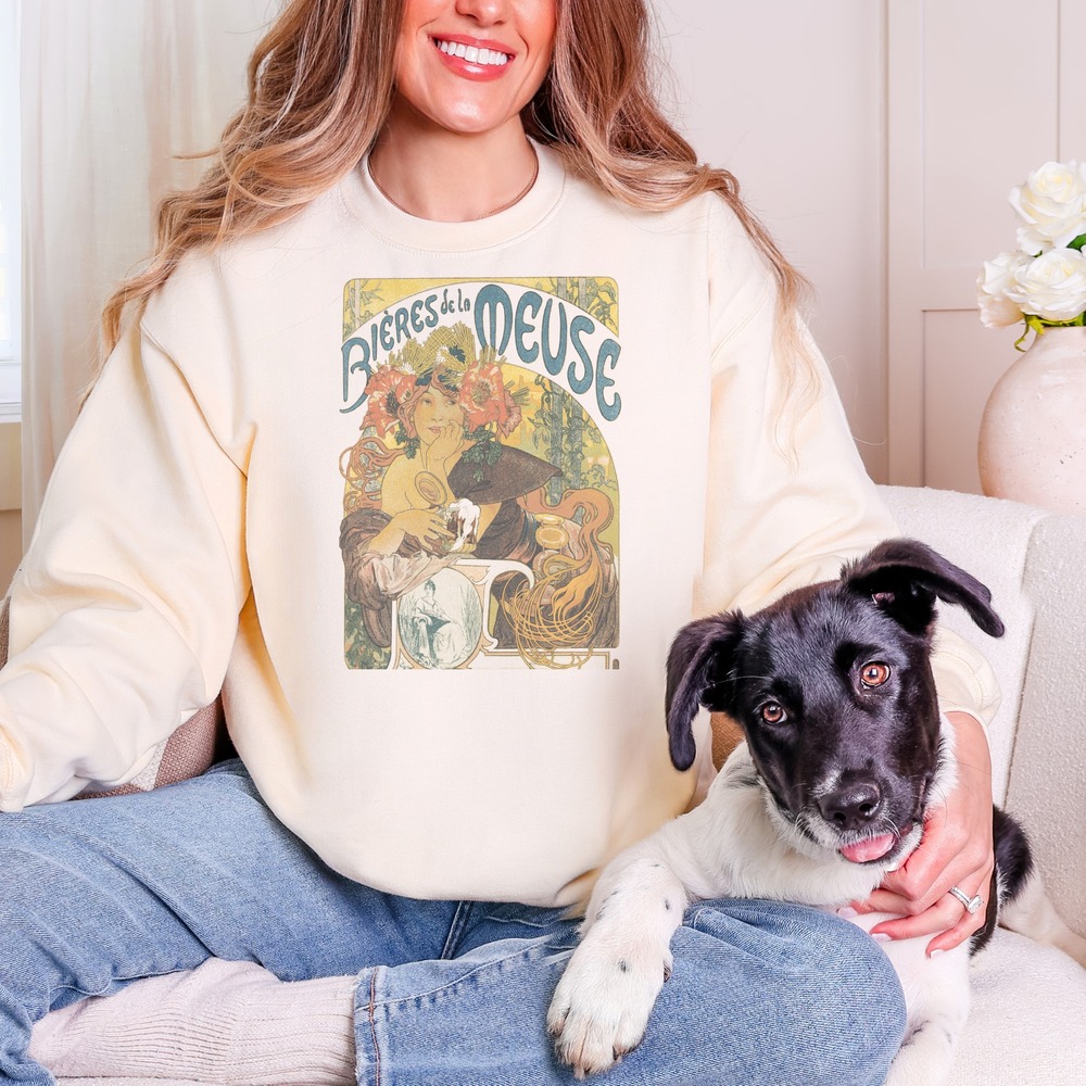 Bières de la Meuse Mucha Art Nouveau Floral Sweatshirt